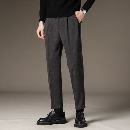 LORVENES Smart Straight Cut Dress Trousers