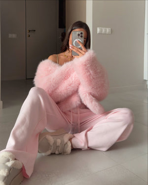LORVENES women's thickened fox fur winter coat with faux fur overcoat and suit collar, warm and stylish for cold weather.