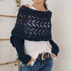 Navy blue--hollow long shawl