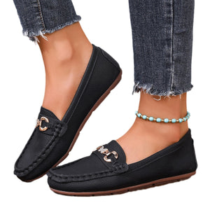 Crystal Bit Weiße Loafer