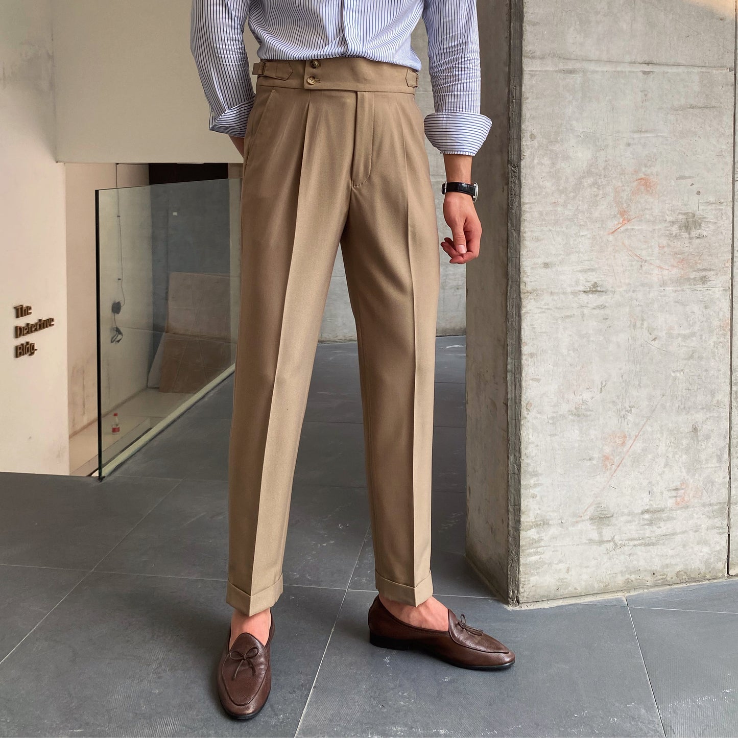 LORVENES Luxury Slim Fit Work Trousers