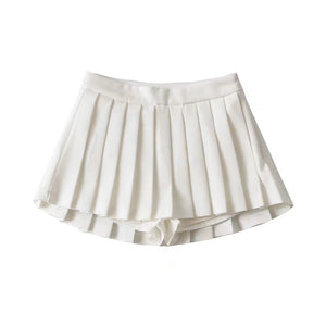 LORVENE Chic Curve Skirt in black, high-waisted with a sleek, fitted design, shown on a model.