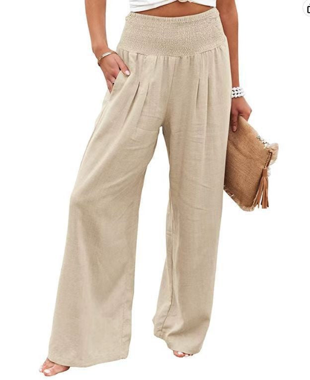 LORVENES Fashion Forward Wide Leg Pants Cotton