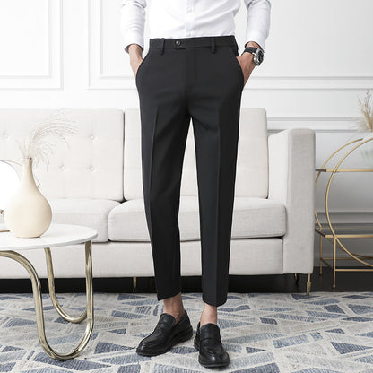 LORVENES Designer Straight Cut Formal Pants