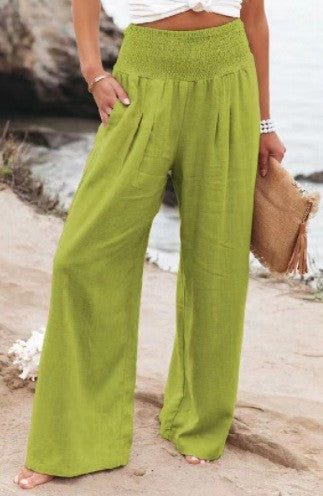 LORVENES Fashion Forward Wide Leg Pants Cotton