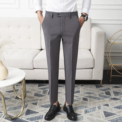 LORVENES Designer Straight Cut Formal Pants