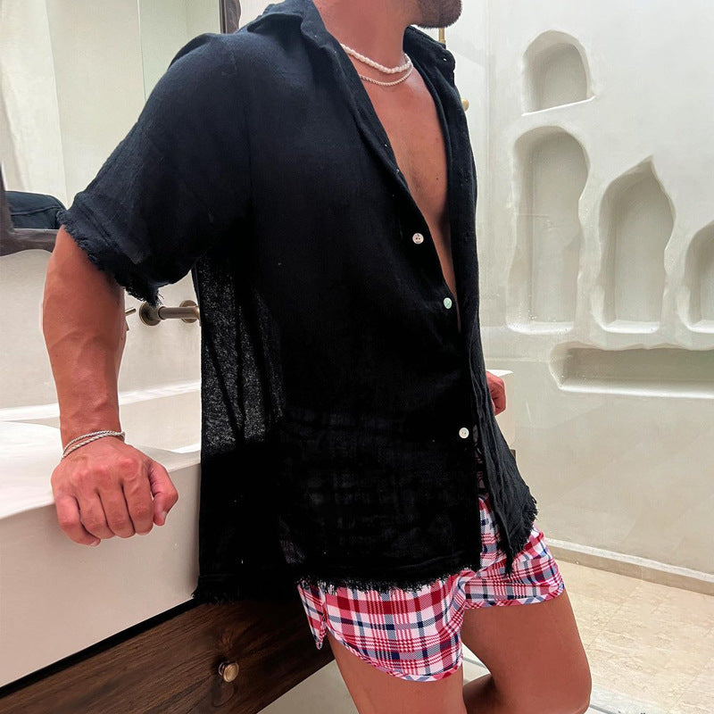 LORVENE Textured Work Shirt