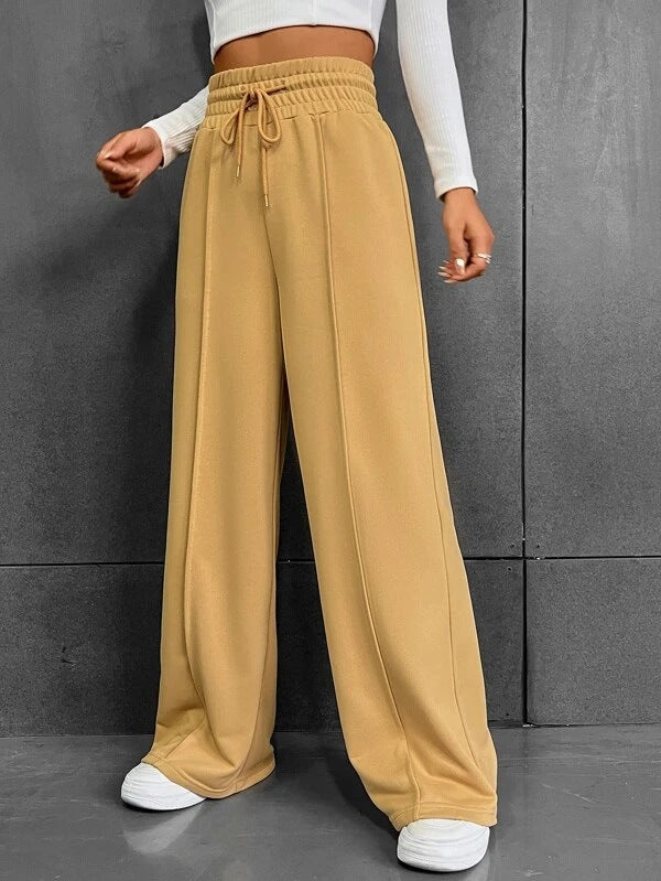 LORVENES Mid-Rise Wide Leg Dress Pants