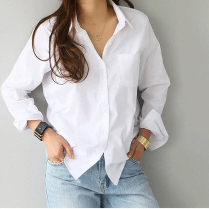 LORVENE  Pocket White Shirt