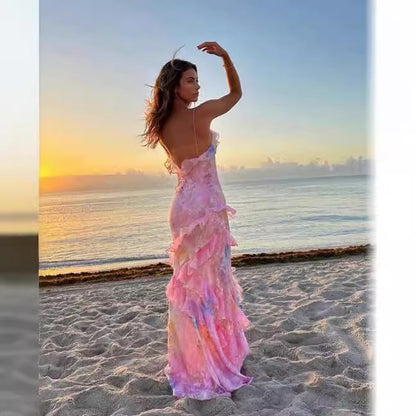 LORVENE Satin Beautiful Glow Dress