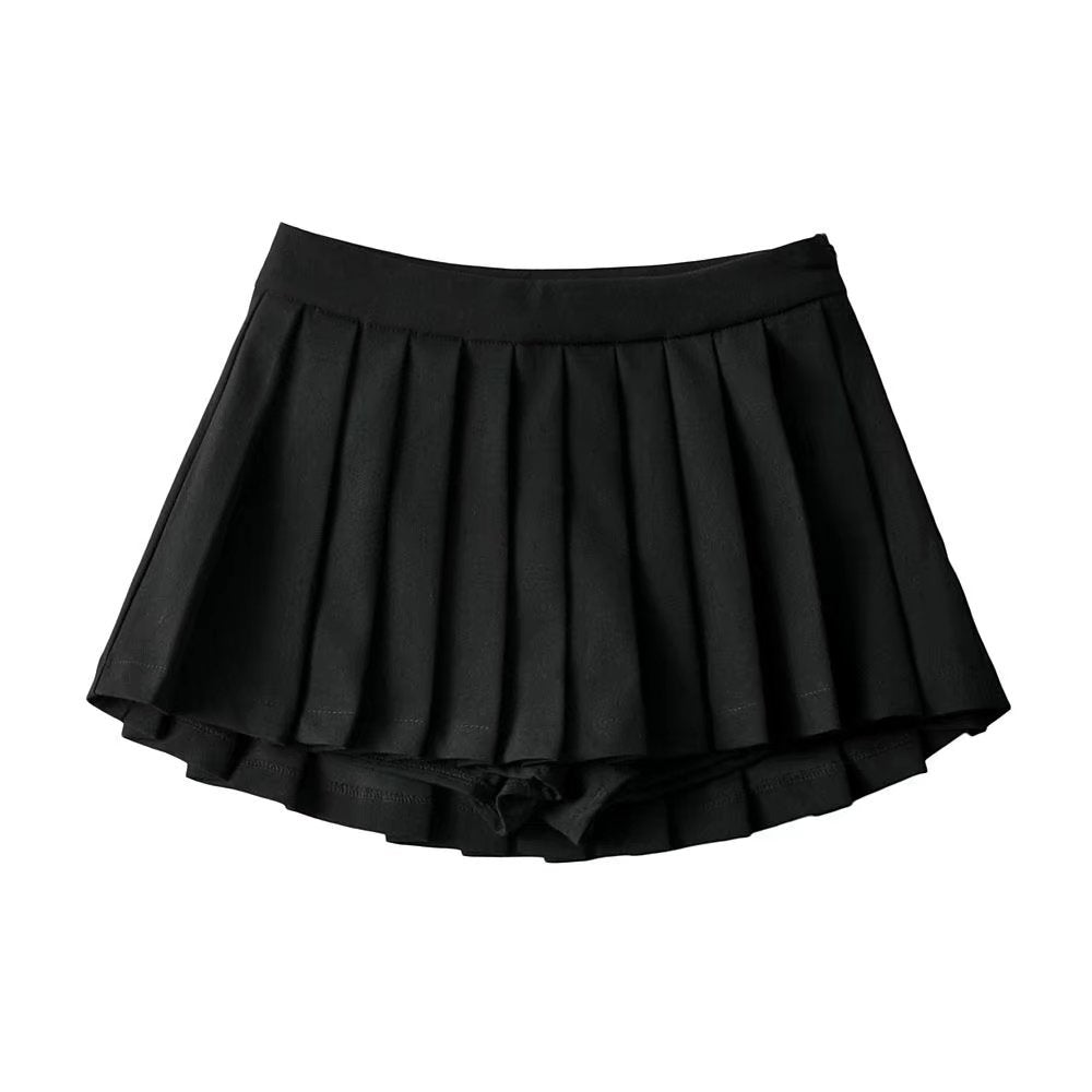 LORVENE Chic Curve Skirt in black, featuring a fitted high-waist design and stylish silhouette, shown on a model.