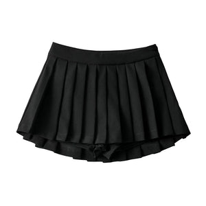 LORVENE Chic Curve Skirt in black, featuring a fitted high-waist design and stylish silhouette, shown on a model.