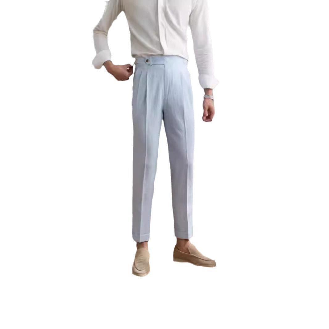 LORVENES Sharp Tailored Formal Pants for Men
