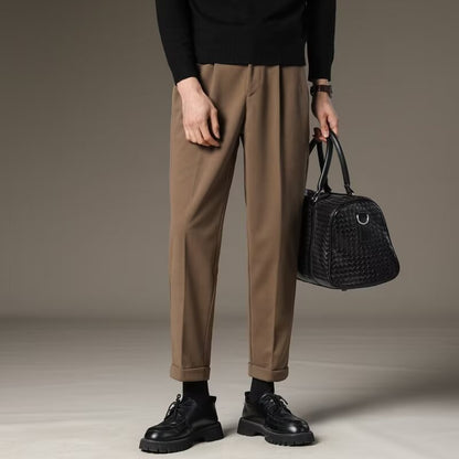 LORVENES Smart Straight Cut Dress Trousers