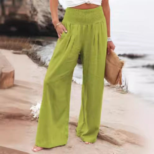 LORVENES Fashion Forward Wide Leg Pants Cotton