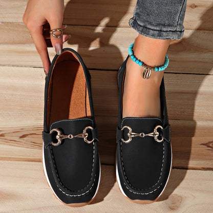 LORVENES Chain Detail Thick Sole Loafers