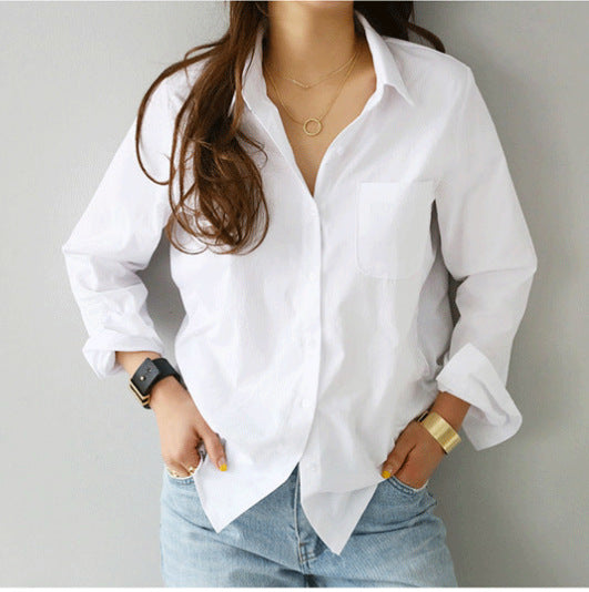 LORVENE  Pocket White Shirt
