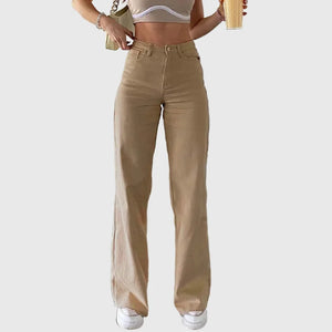 LORVENE Modern Line Pants in black with sleek, tailored fit, featuring clean lines and modern style for casual or smart look.
