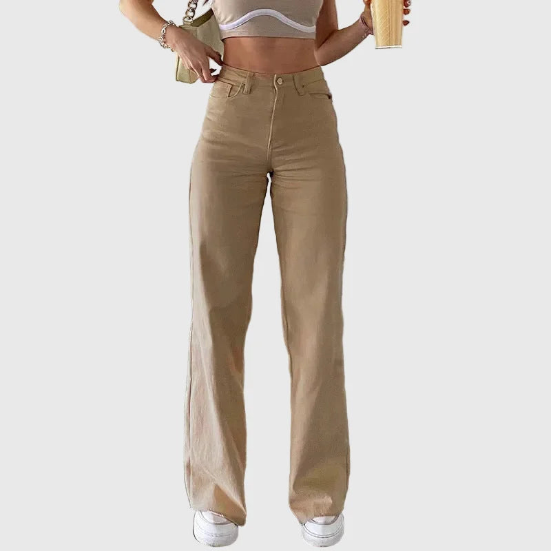 LORVENE Modern Line Pants in black with sleek, tailored fit, featuring clean lines and modern style for casual or smart look.
