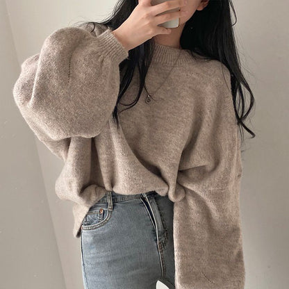 LORVENE Cropped Rib Pullover