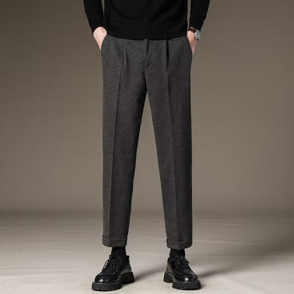 LORVENES Smart Straight Cut Dress Trousers