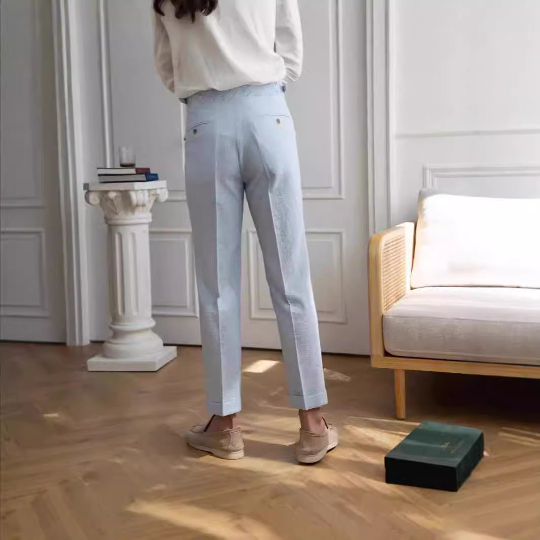 LORVENES Sharp Tailored Formal Pants for Men