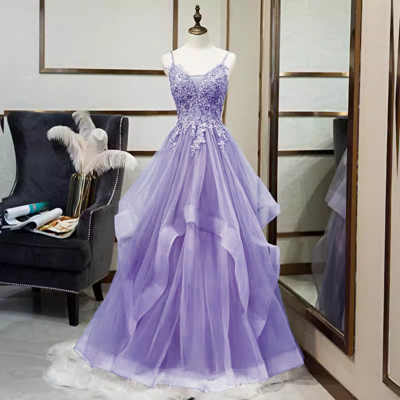 LORVENE Layered Pleated Dress