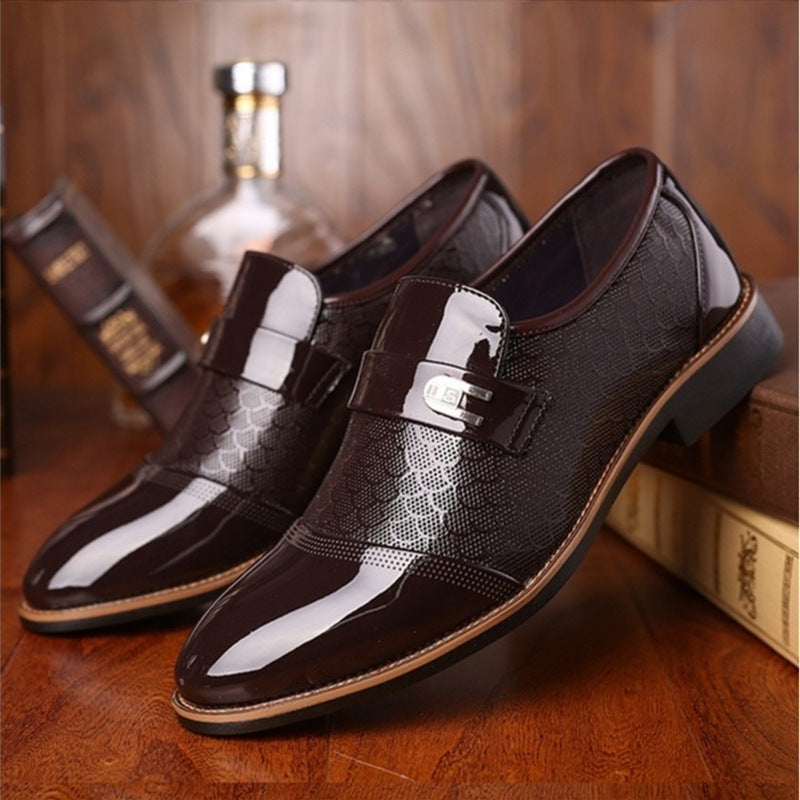 Orfu Footwear 3393 Men's Embossed Leather Shoes Overfoot Men's Casual Leather Shoes Men