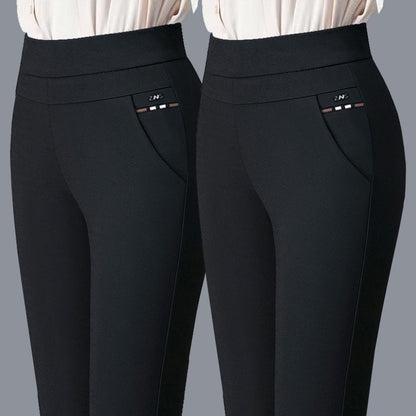LORVENES Slim Stretch Tailored Trousers High Waist