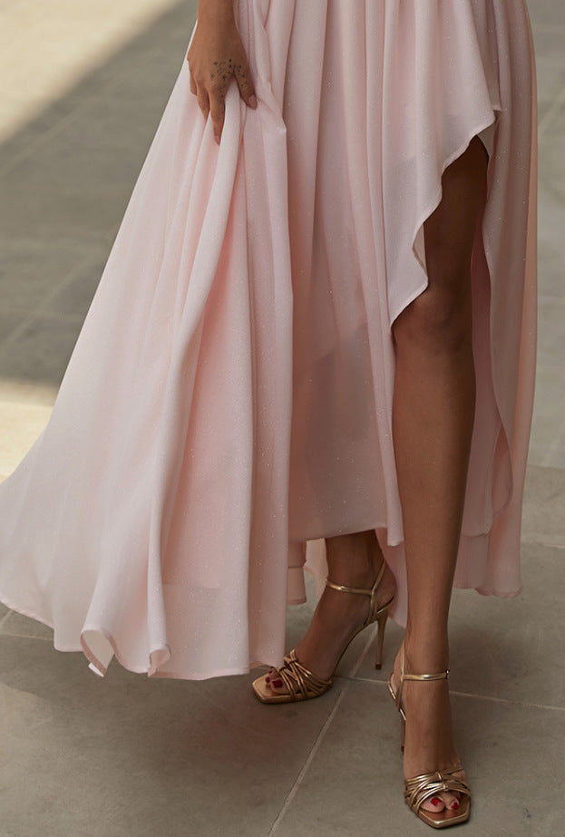 LORVENE Crystal Wrap Dress