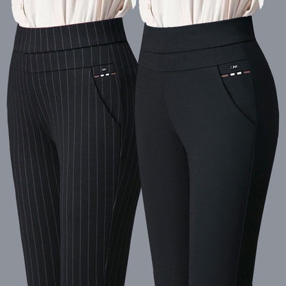 LORVENES Slim Stretch Tailored Trousers High Waist