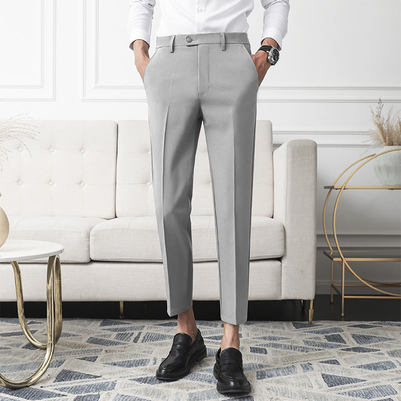 LORVENES Designer Straight Cut Formal Pants