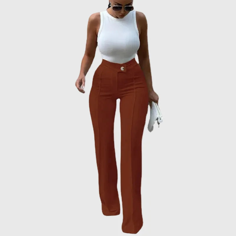 LORVENE Form Luxe Pants in stylish black, featuring a sleek, fitted design and comfortable waistband for a modern look.