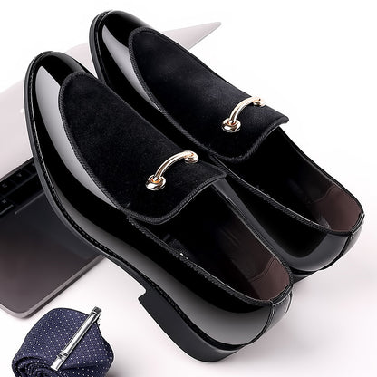 Men’s Luxury Velvet Patent Loafers