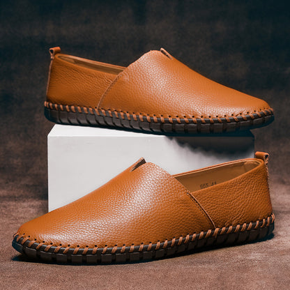 Men’s Textured Leather Slip-On Loafers