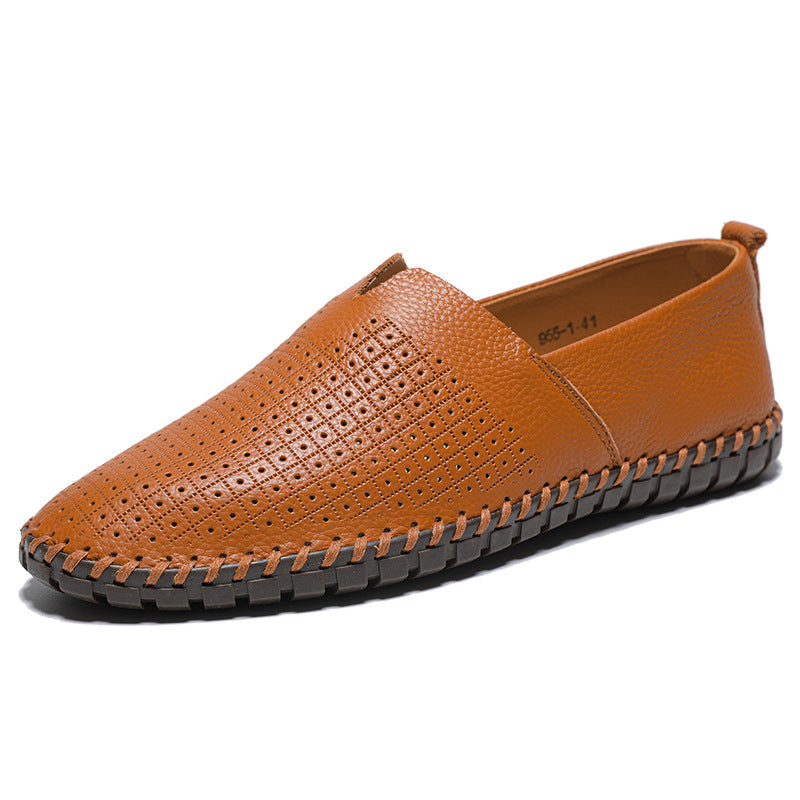 Men’s Textured Leather Slip-On Loafers