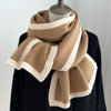 Knitted Border Scarf - Camel