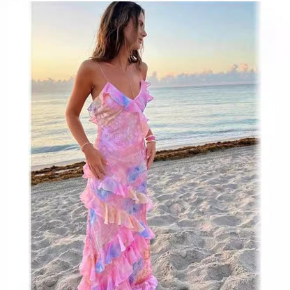 LORVENE Satin Beautiful Glow Dress