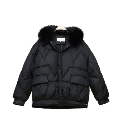LORVENES Luxe Fur Collar Puffer Jacket