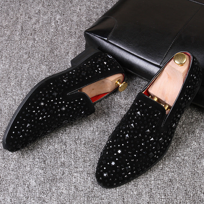 Men’s Luxury Crystal Studded Party Loafers