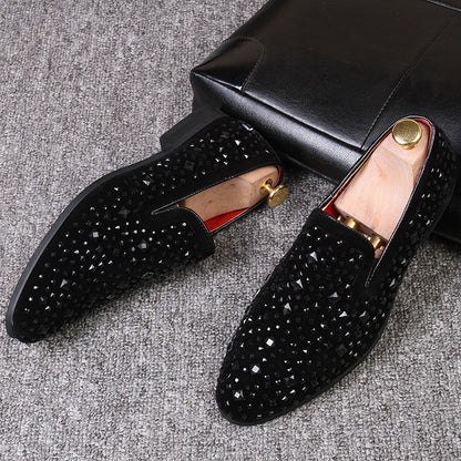 Men’s Luxury Crystal Studded Party Loafers