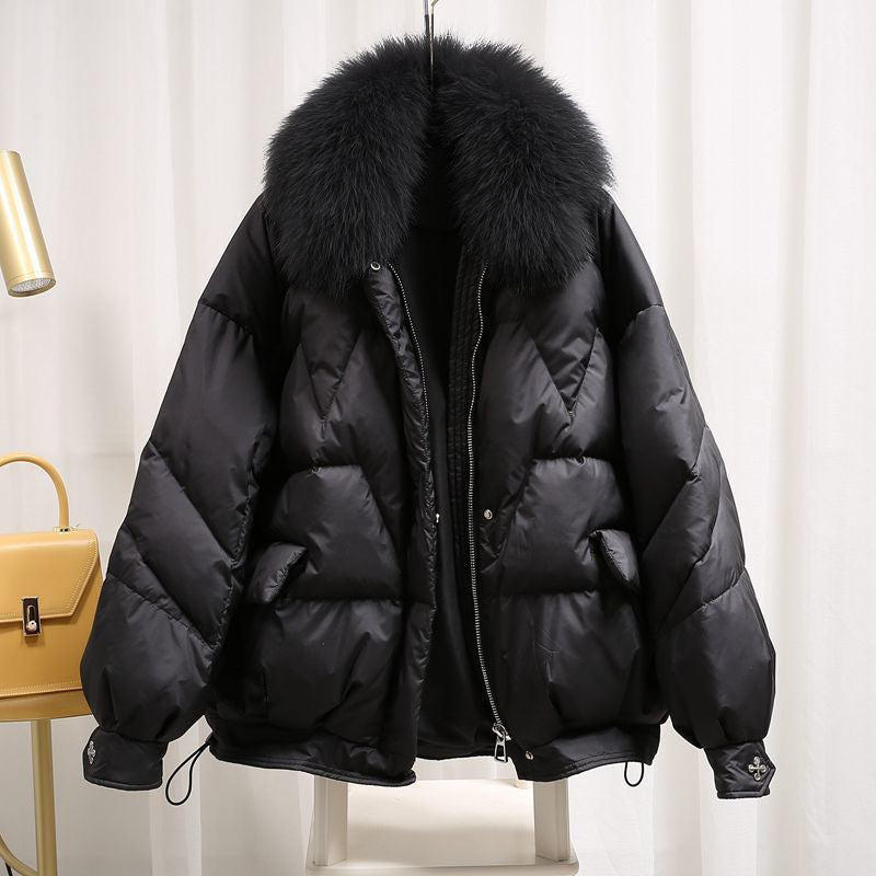LORVENES Luxe Fur Collar Puffer Jacket