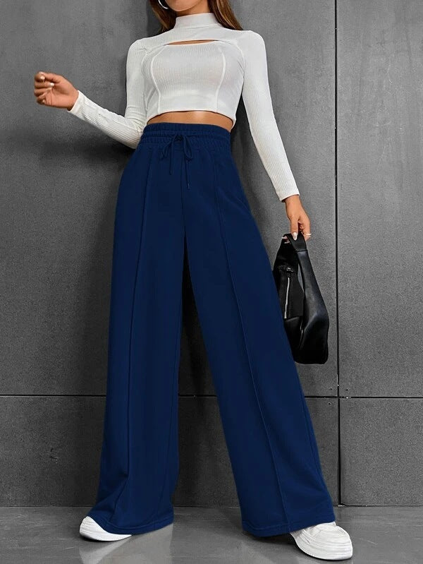 LORVENES Mid-Rise Wide Leg Dress Pants