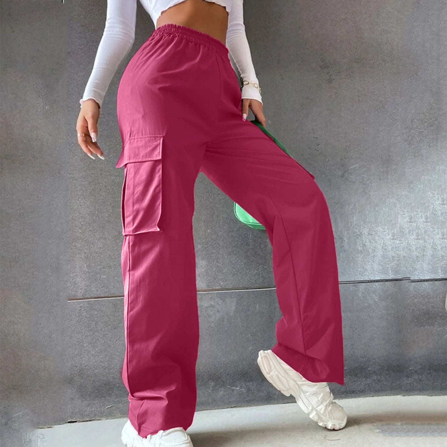 LORVENES Comfortable Elastic Waist Trousers