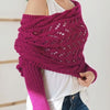 Rose red--hollow long shawl
