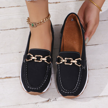 LORVENES Chain Detail Thick Sole Loafers