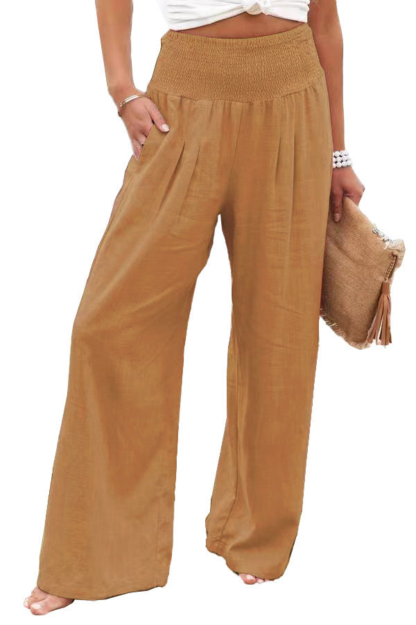 LORVENES Fashion Forward Wide Leg Pants Cotton