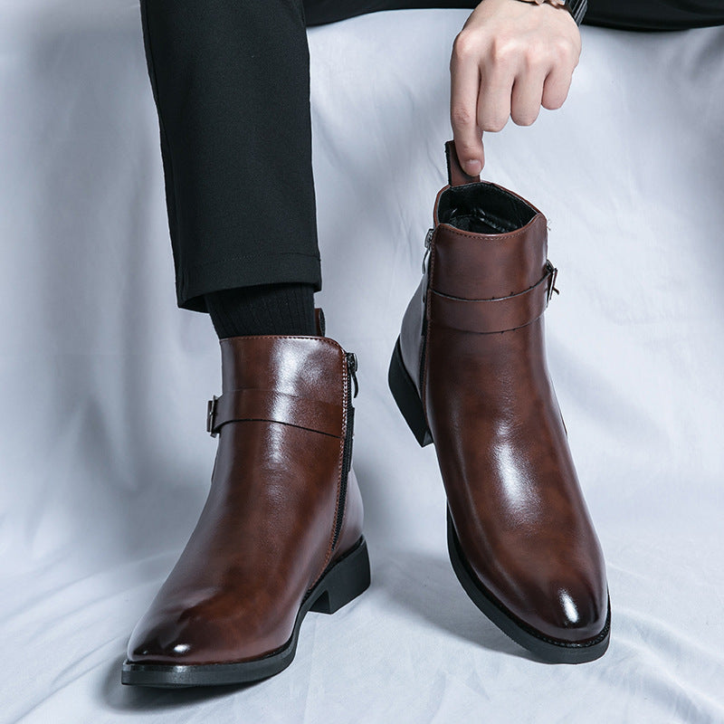 LORVENES Sleek Side Zip Chelsea Boots