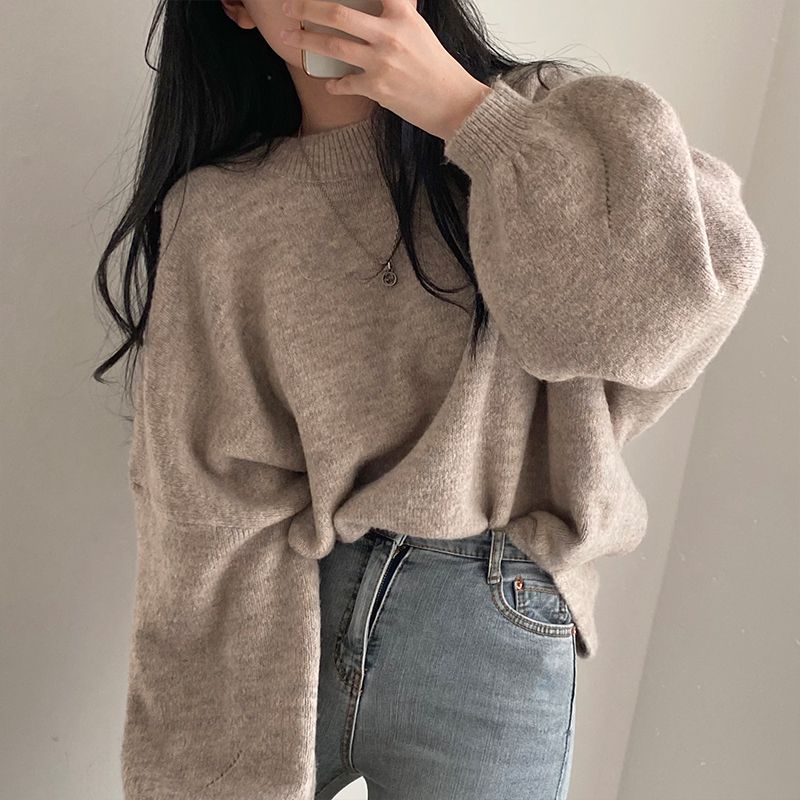 LORVENE Cropped Rib Pullover