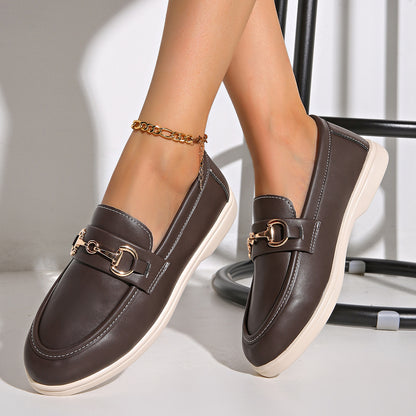 LORVENES Chain Detail Thick Sole Loafers